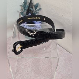 Lana Marks Genuine Alligator Belt Women's Size S Black